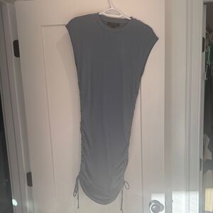 All Saints Gray blue Ruched dress